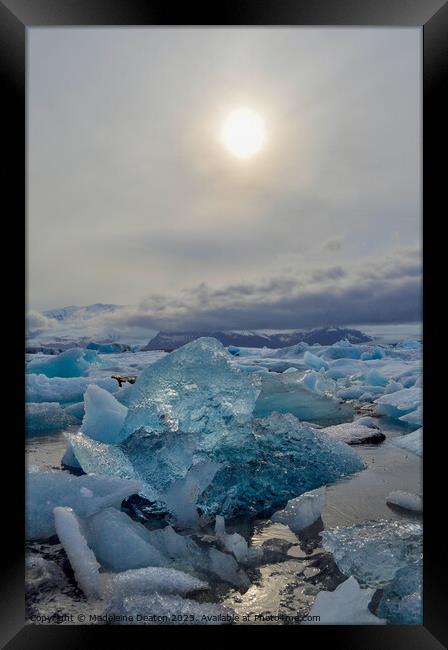 Blue Ice - Jökulsárlón Lagoon Framed Print by Madeleine Deaton