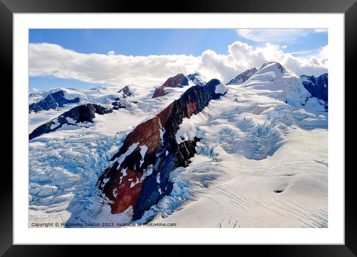 Aerial Snow-Capped Mountain Alaska Framed Mounted Print by Madeleine Deaton