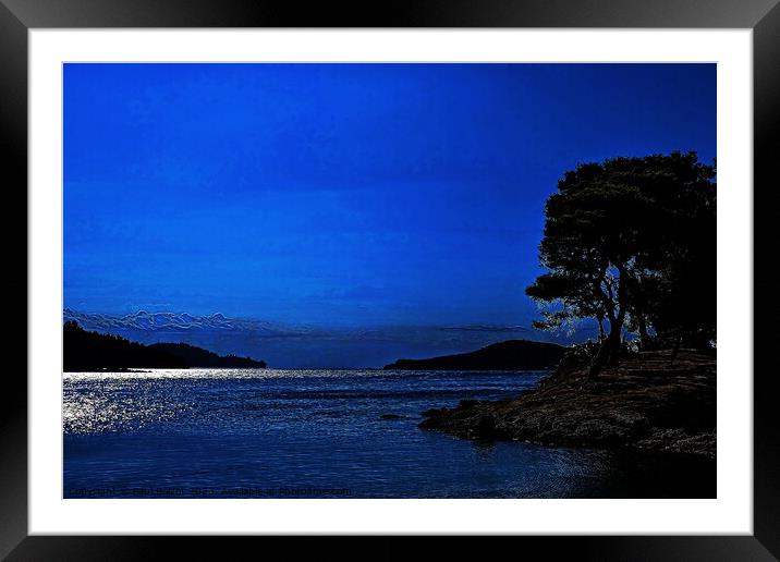 Greek Islands, dark edit Framed Mounted Print by Paul Boizot