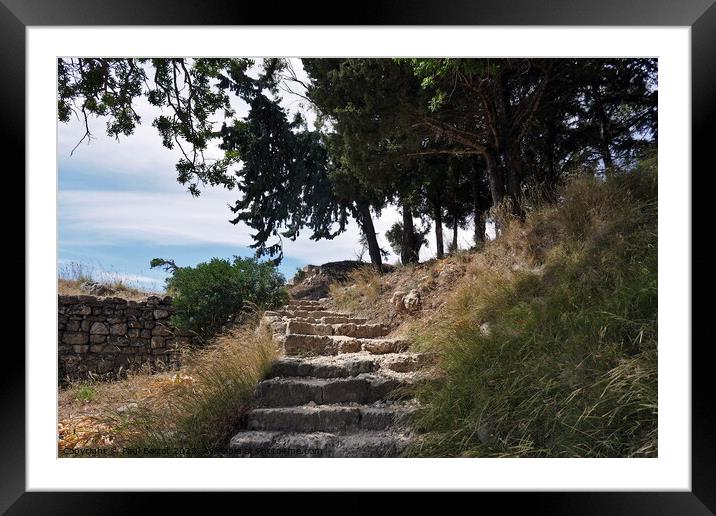 Steps to Acropolis, Rhodes  Framed Mounted Print by Paul Boizot