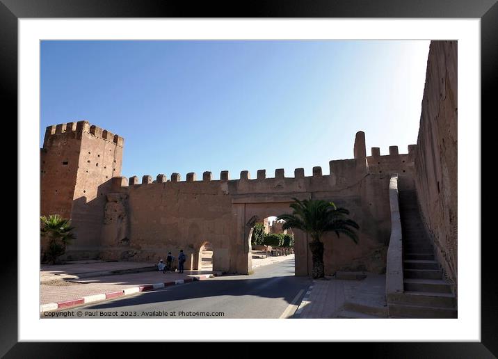 City walls and gate, Taroudant, Morocco Framed Mounted Print by Paul Boizot