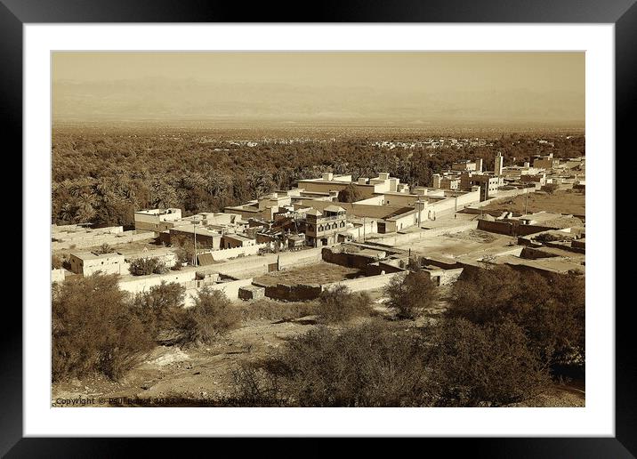 Tioute village and oasis, Morocco 1, sepia Framed Mounted Print by Paul Boizot