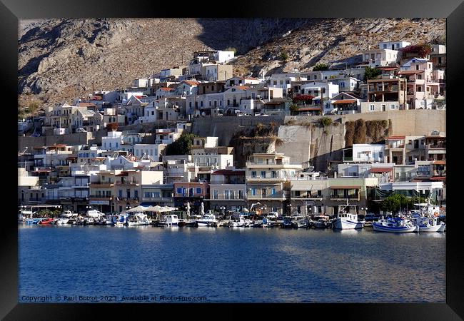 Pothia waterfront, Kalymnos 1 Framed Print by Paul Boizot