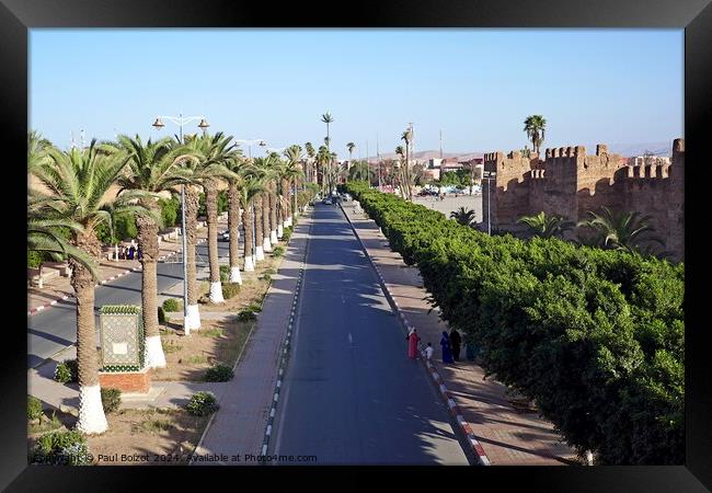 Avenue Moulay Rachid and Taroudant city walls Framed Print by Paul Boizot