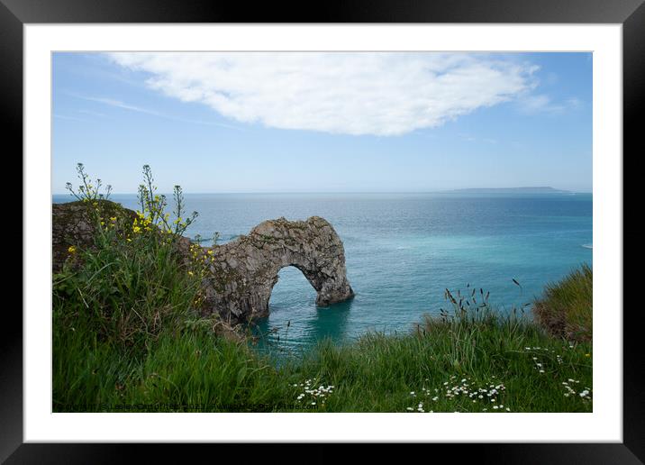 Durdle Door, Dorset Framed Mounted Print by Lesley Carruthers