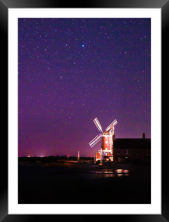 Cley Windmill Starry Night Framed Mounted Print by Bryn Ditheridge