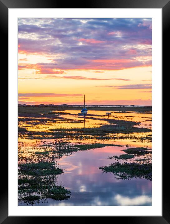 Blakeney High Tide Sunset Framed Mounted Print by Bryn Ditheridge