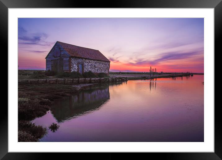 Thornham Coal Barn Sunset Framed Mounted Print by Bryn Ditheridge