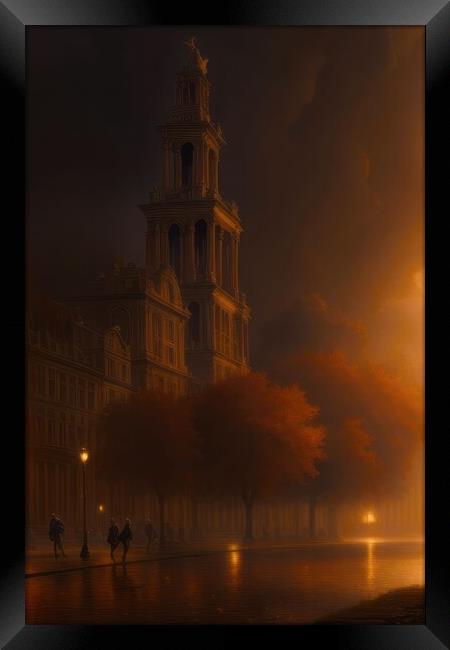 The Great Fire Framed Print by Victor Nogueira