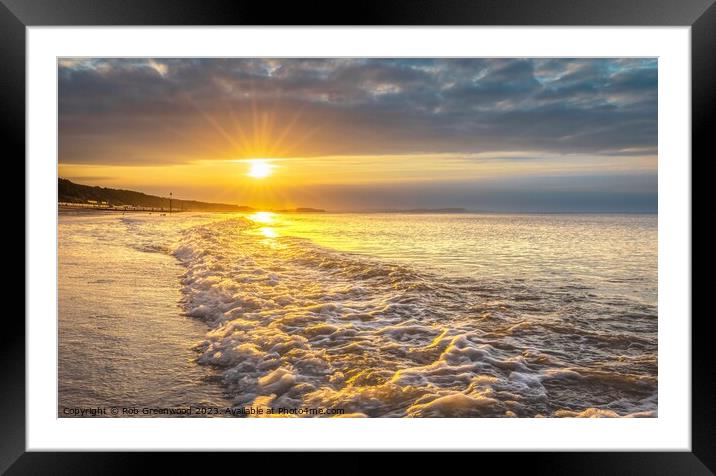 Beach Sunrise 1 Framed Mounted Print by Rob Greenwood