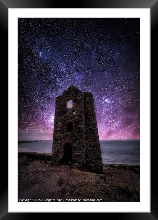 Cornish mine by starlight  Framed Mounted Print by Paul Forgette