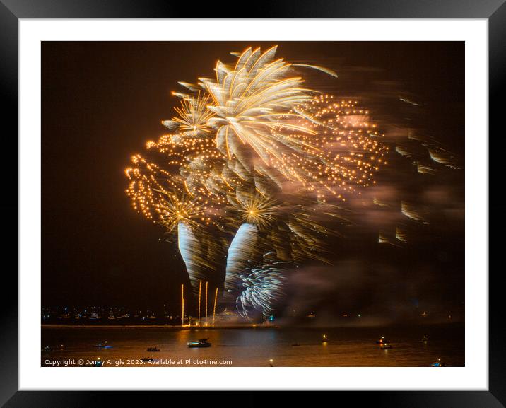 plymouth Firework Contest 2023 Framed Mounted Print by Jonny Angle