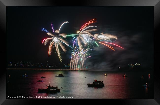firework display at Plymouth Sound  Framed Print by Jonny Angle