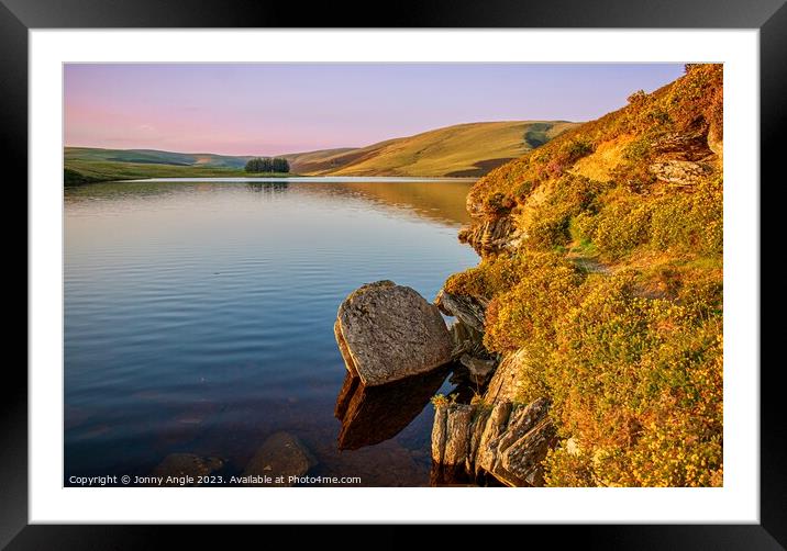 Rock reflection in cool water  Framed Mounted Print by Jonny Angle
