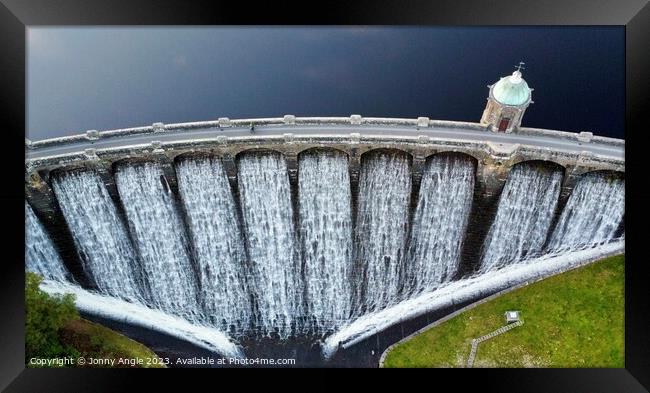 Craig coach Dam with water flowing down over spill Framed Print by Jonny Angle