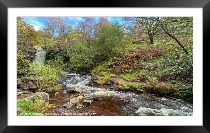 waterfall and snaking river  Framed Mounted Print by Jonny Angle