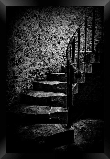 Stairs 1 Hurst Castle Framed Print by Alan Humphries
