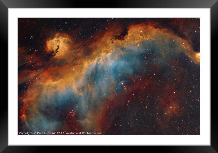 The Seagull Nebula Framed Mounted Print by Emil Andronic