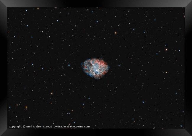 Crab Nebula, a supernova remnant Framed Print by Emil Andronic