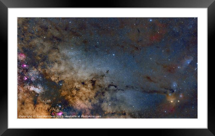 Scorpius and RHO Ophiuchi Framed Mounted Print by Emil Andronic