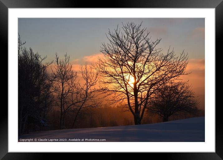 A sunrise on a cold morning Framed Mounted Print by Claude Laprise