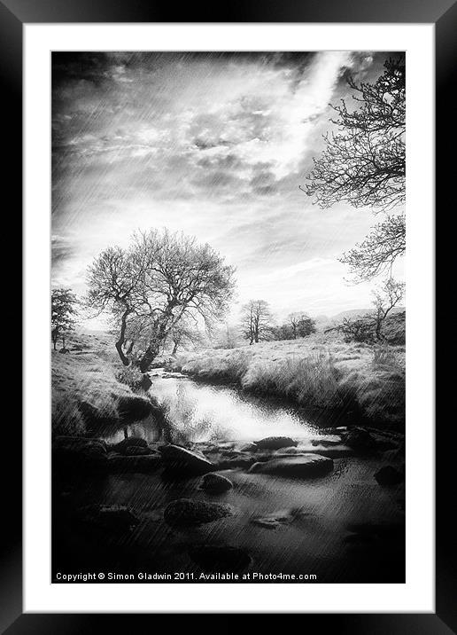 Rainy Day at Padley Gorge Framed Mounted Print by Simon Gladwin