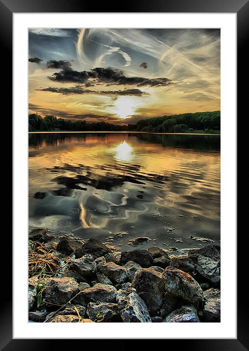 Thornton Reservoir,Whispers and Moans Framed Mounted Print by Simon Gladwin