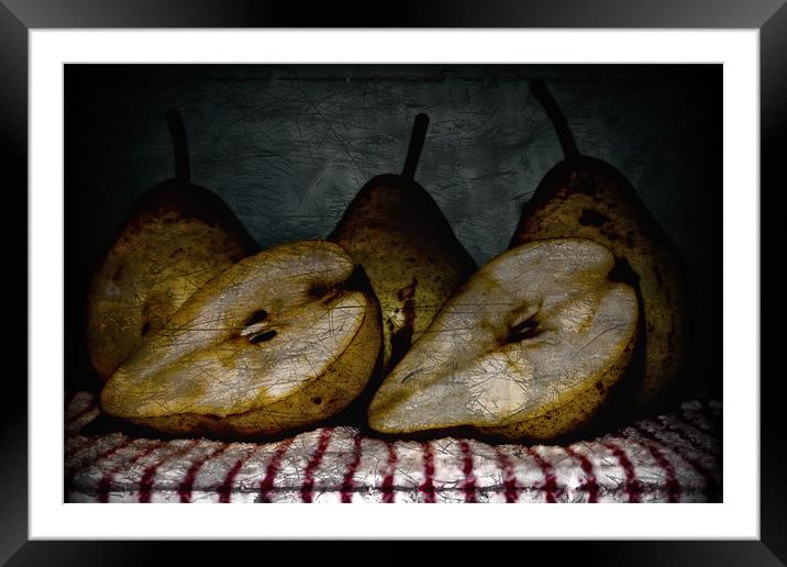 Pears Framed Mounted Print by Simon Gladwin