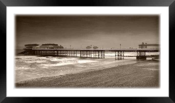 Cromer Pier in Black and White Framed Mounted Print by Simon Gladwin
