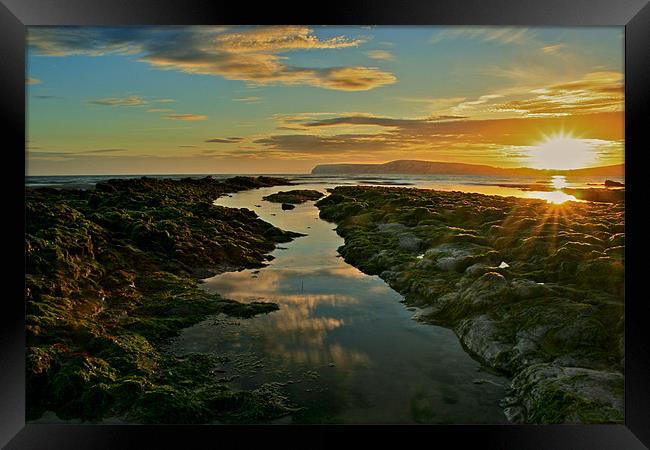 Brook Chine, Freshwater Bay, Isle of Wight Framed Print by Simon Gladwin