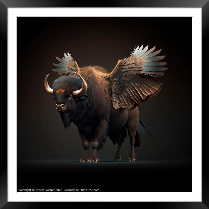 Buffalo Wings Framed Mounted Print by Steven Vacher