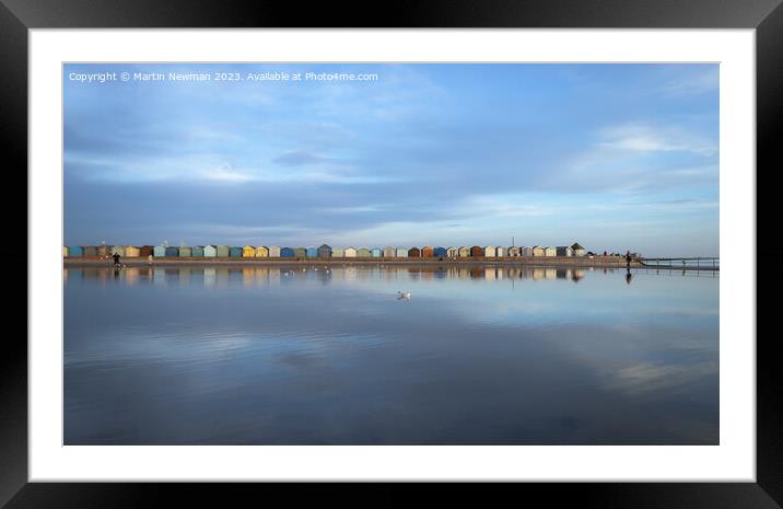 Brightlingsea Beach Huts Framed Mounted Print by Martin Newman