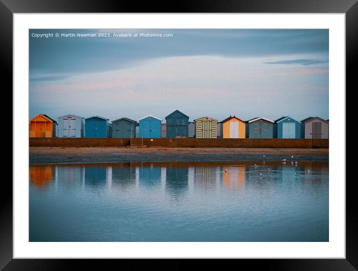 Brightlingsea Beach Huts Framed Mounted Print by Martin Newman