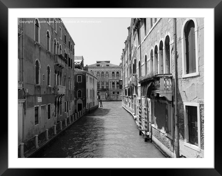 Venice Canal Framed Mounted Print by Justin Lowe