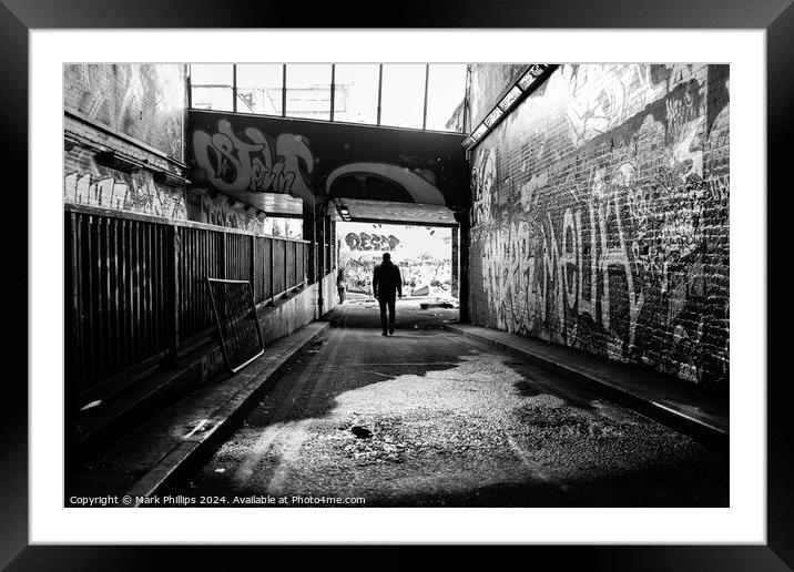 Graffiti Tunnel Framed Mounted Print by Mark Phillips