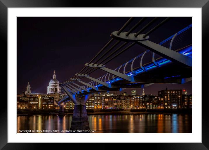 Millennium Bridge Framed Mounted Print by Mark Phillips