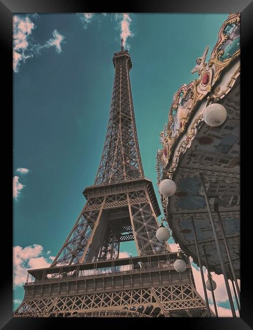 Eiffel Tower and Roundabout  Framed Print by Christopher Marchant