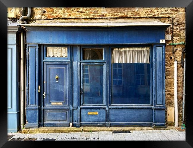 A blue French house front  Framed Print by Christopher Marchant