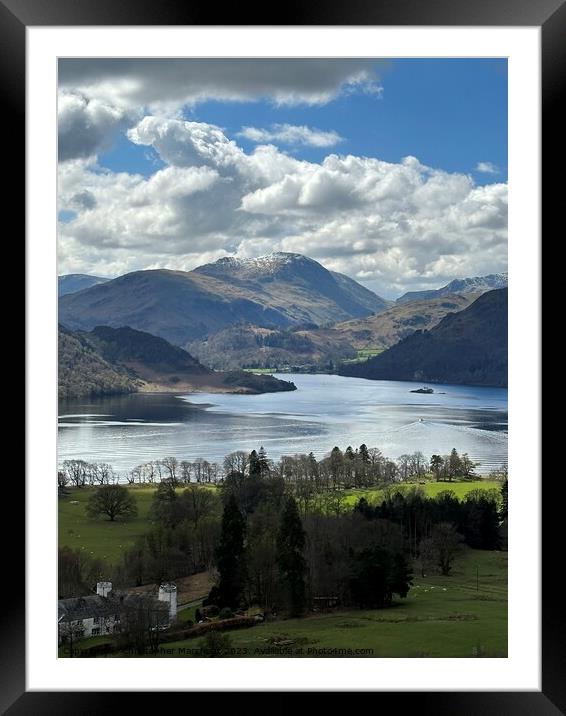 A view down lake Ullswater in the Lake District  Framed Mounted Print by Christopher Marchant