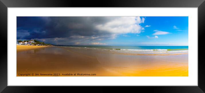 Sandbanks Beach Panorama Framed Mounted Print by Jim Newsome