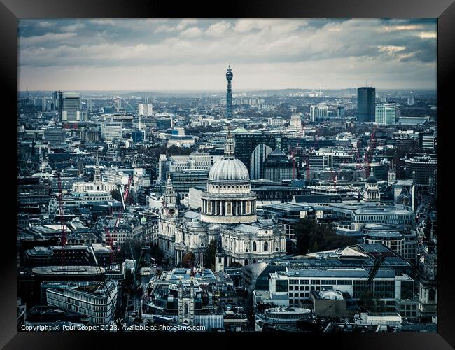 London's Skyline: St Paul's Cathedral and BT Tower Framed Print by Bailey Cooper