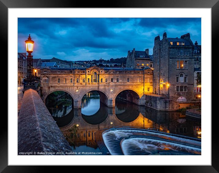 Pulteney Bridge crossing the river Avon in Bath at Framed Mounted Print by Bailey Cooper