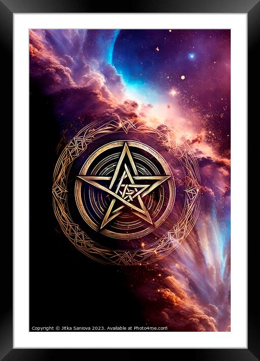 Magic pentagram  Framed Mounted Print by Jitka Saniova