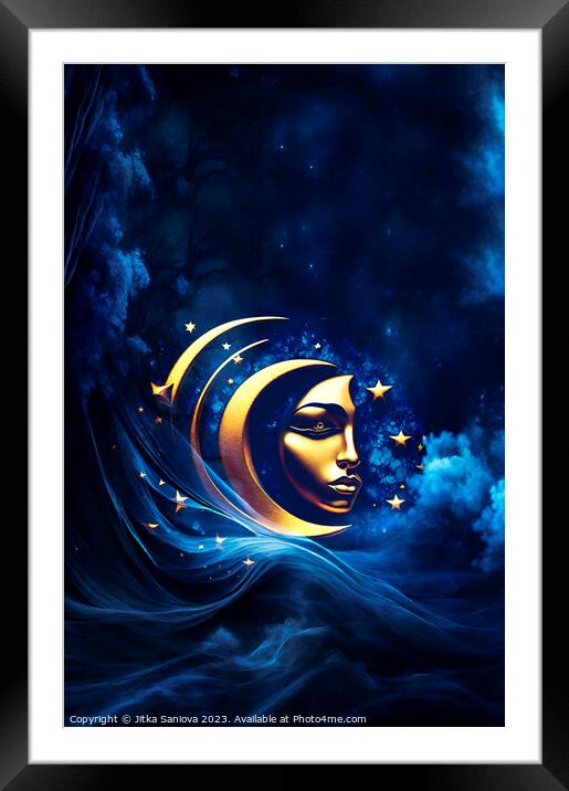 Sun and Moon  Framed Mounted Print by Jitka Saniova