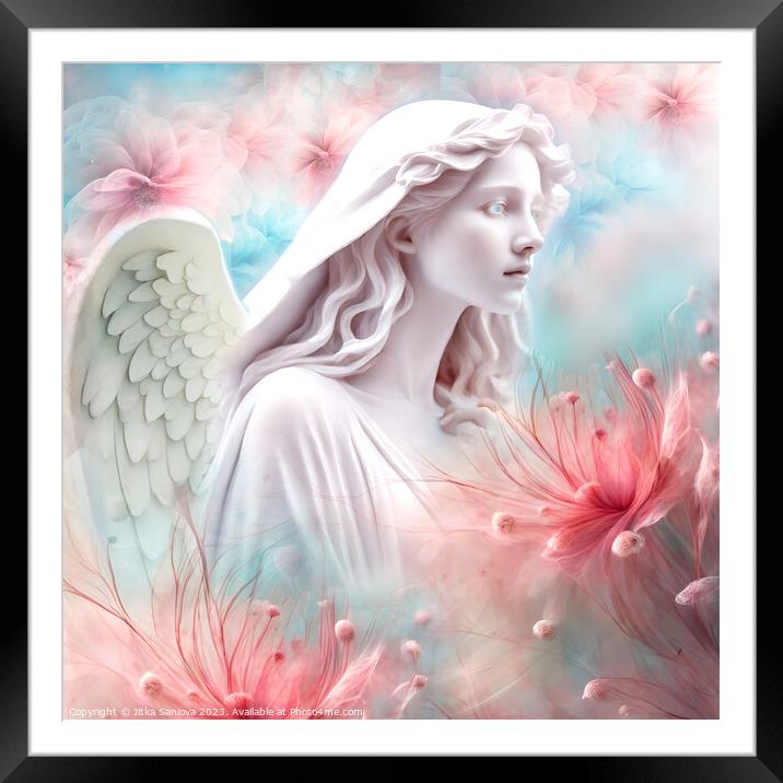 Romantic floral angel  Framed Mounted Print by Jitka Saniova
