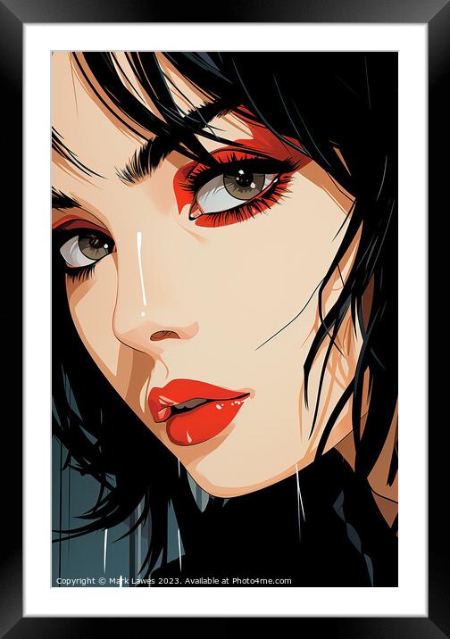Comic Girl Framed Mounted Print by Mark Lawes