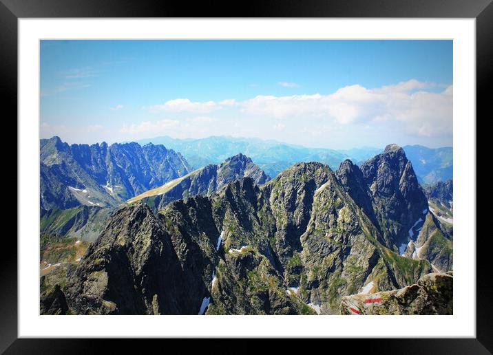 High Tatras panorama with snow on mountain, Slovakia Framed Mounted Print by Virginija Vaidakaviciene