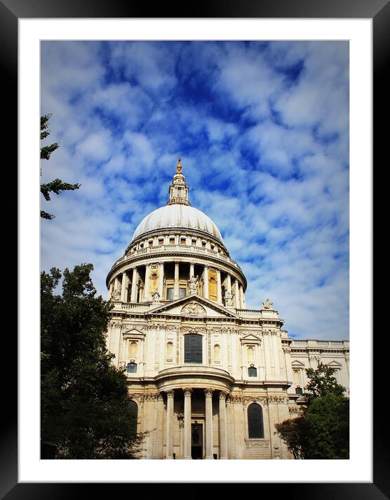 St Paul's cathedral in London and sky with clouds Framed Mounted Print by Virginija Vaidakaviciene