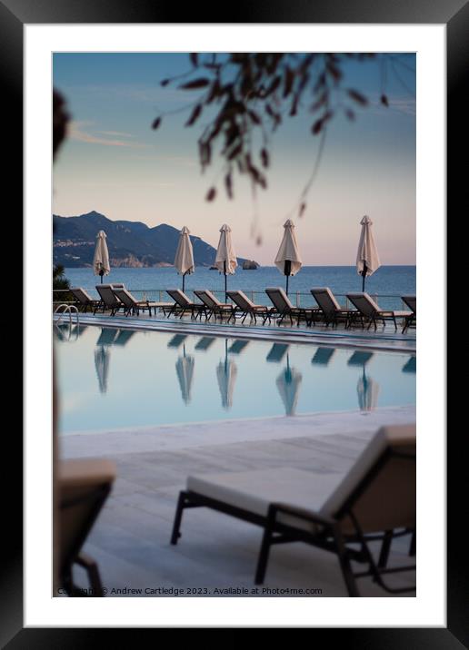 Corfu hotel perfection Framed Mounted Print by Andrew Cartledge