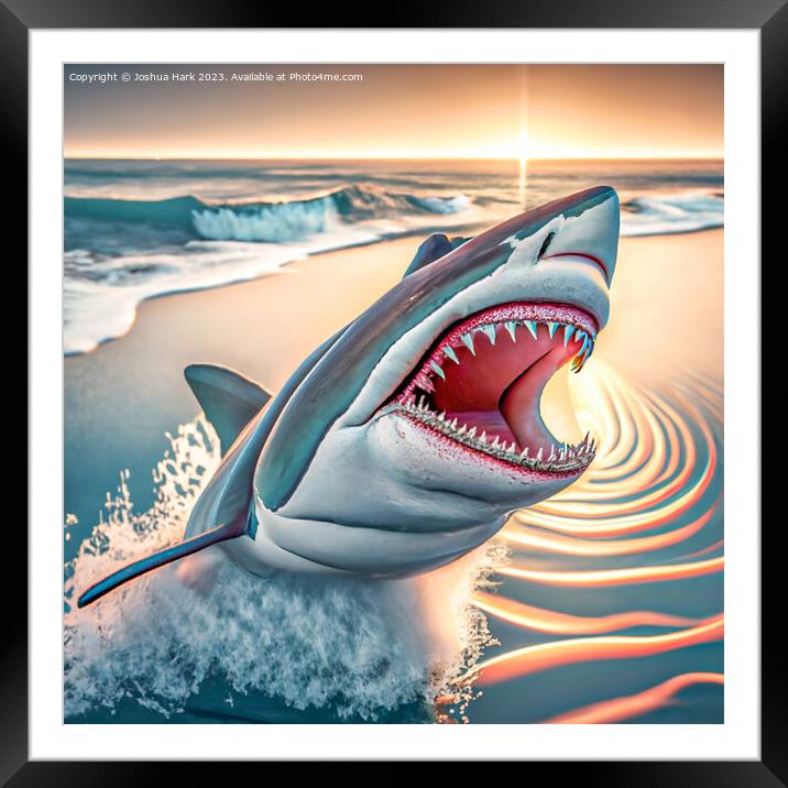Ai Detailed Shark Framed Mounted Print by Joshua Hark